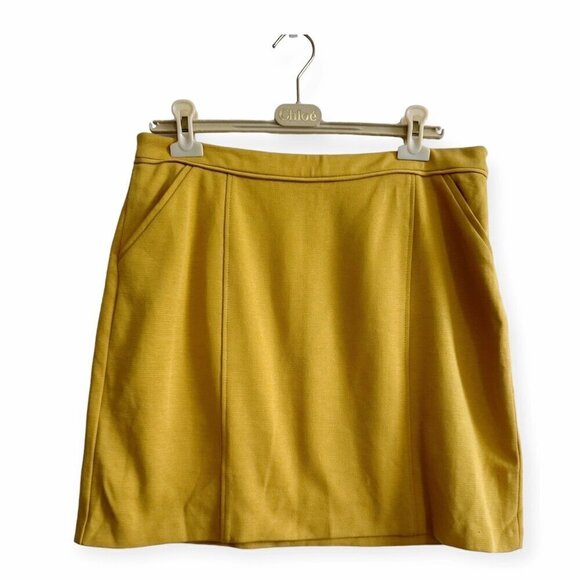 BODEN Mustard Yellow Mini Skirt With Pockets Size 12R WG496 - Picture 1 of 11